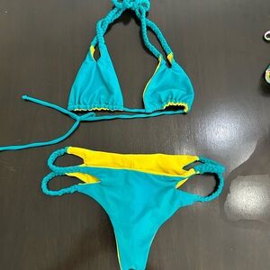 Bikini in Teal and Yellow